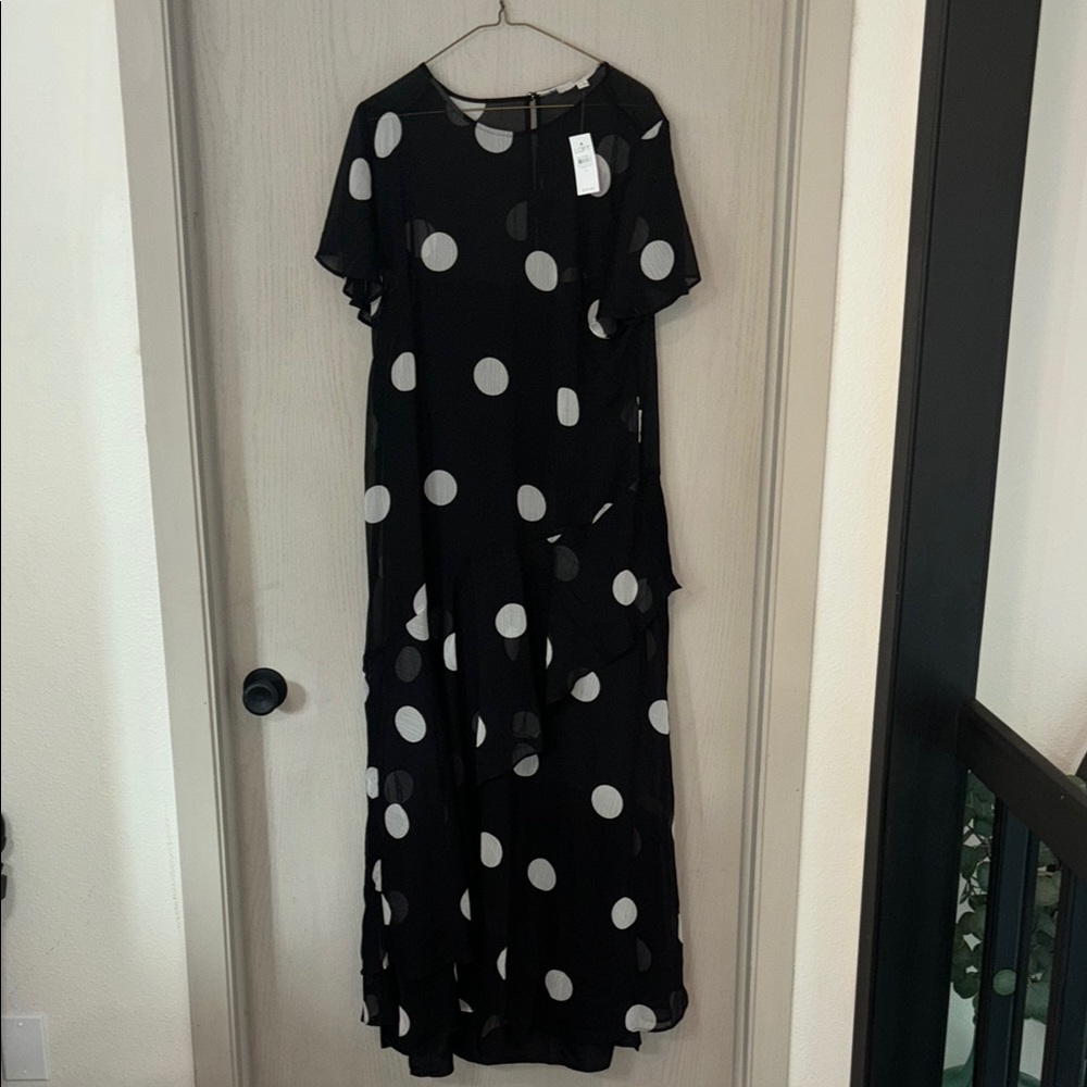 LOFT Black and White Maxi Sundress